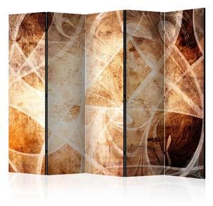 Paravento Texture marrone II - astratta texture marrone imitante legno