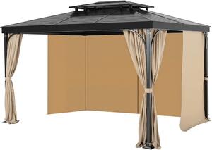 Tende da terrazzo impermeabili kaki per gazebo - Dimensioni 2830x3400x2035mm - Montaggio tenda da esterno per gazebo