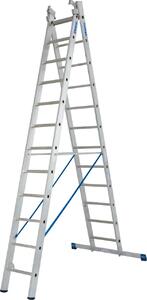 Scala a pioli multiuso STABILO, con rotelle a muro, 3x12 pioli, 133700
