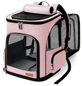 Zaino espandibile per gatti e cani, color rosa