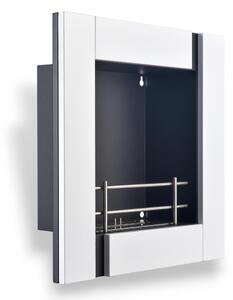 Camino a bioetanolo 1,70 kw a sospensione da appendere con struttura in legno bianco Favignana