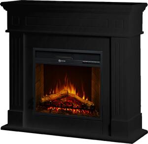 Dmora Camino Elettrico Cogliate 110x36x100h cm Nero, Superficie Riscaldabile 30 m2 Potenza (kw) 0.9/1.8