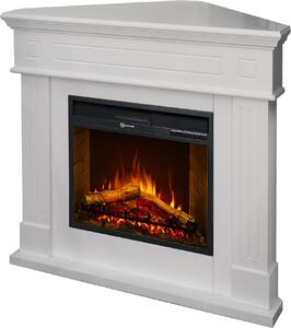 Dmora Camino Elettrico Treviolo 110x63x102h cm Bianco, Superficie Riscaldabile 30 m2 Potenza (kw) 0.9/1.8