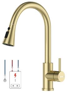 Rubinetto da cucina in acciaio inossidabile SUS304, con 3 getti d'acqua e rotazione a 360°