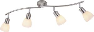 Plafoniera, 4 fiamme, argento, regolabile, L 90 cm