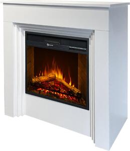 Dmora Camino Elettrico Alfaedo 96x35x96h cm Bianco, Superficie Riscaldabile 30 m2 Potenza (kw) 0.9/1.8