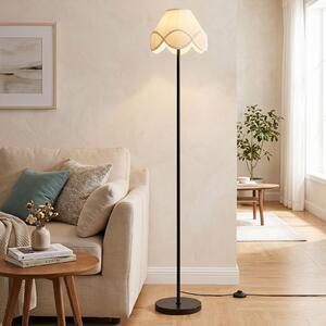 Costway Lampada da terra con paralume tessuto e stelo metallo, Piantana E27 pedale base ispessita per salotto camera e ufficio