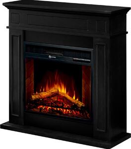 Dmora Camino Elettrico Prevalle 89x28x90h cm Nero, Superficie Riscaldabile 30 m2 Potenza (kw) 0.9/1.8