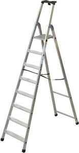 Scala In Alluminio Quadra En131 - 8 gradini cm59x11,5x242,5h (182,5h pedana) kg9,5