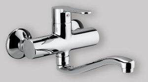 Miscelatore Lavello A Muro Canna Tubo Serpente Blu Cromo