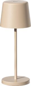 Mini lampada da tavolo touch a batteria in alluminio beige LED KELLY MINI SAND bianco dimmerabile H22cm
