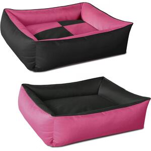 BedDog 2in1: cuccia lavabile per cani con bordo, modello CANDY (rosa/nero), (XL) ca. 100x85x23 cm
