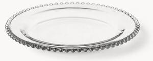 Piatti piani in vetro con bordo decorato Perles 3 pz