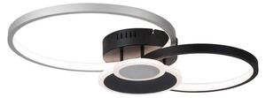 Lampada da soffitto a LED nera, design ad anello, L 58 cm