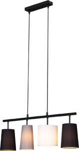 Lampada a sospensione Briloner 4xE27 74CM lampada a sospensione paralume tessile lampada a sospensione nero