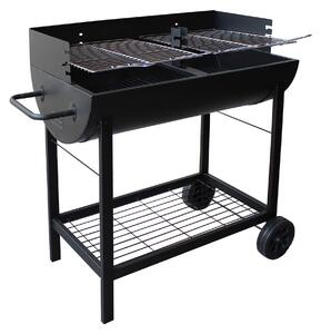 Barbecue a carbone con doppia griglia di cottura e ruote Franklin