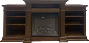 Dmora Camino Elettrico Aramengo 179x48x85h cm Marrone, Potenza 900/1800 w Superficie Riscaldabile 30 m2 Italy