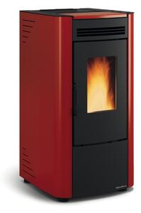 Stufa A Pellet Ketty Evo 2.0 6,5 Kw Bordeaux (Conto Termico) - misure cm.45,6x47,9x88,4h. - peso Kg.77