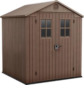 Casetta Da Giardino Darwin In Evotech+ Marrone - cm.190x183x221h