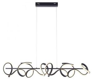 Lampada a sospensione a LED, nera, dimmer, curva, L 99 cm