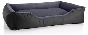 Letto per cani BedDog TEDDY, divano per cani lavabile con bordo e cuscino, THE-ROCK (nero/grigio), (XXL) ca. 120x85x23 cm
