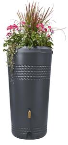 4rain MILO 2in1 serbatoio per pioggia 230 litri grigio grafite incl. ciotola per piante