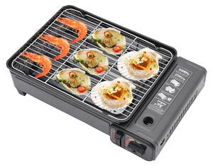 Elzusha - Piastra per barbecue a gas portatile con regolazione dell'intensità della fiamma