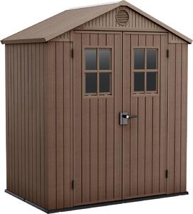 Casetta Da Giardino Darwin In Evotech+ Marrone - cm.190x122x221h