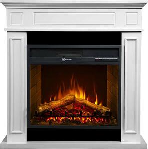 Dmora Camino Elettrico Airola 28x89.5x90.5h cm Bianco, Potenza 900/1800 w Superficie Riscaldabile 30 m2 Italy