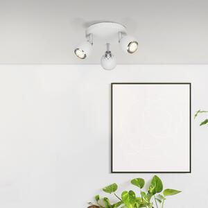 BRILLIANT LED Spotrondell Ina | lampada da soffitto dal design essenziale | a 3 luci | metallo | bianco/cromo | testa orientabile | 3x GU10 max 20 W
