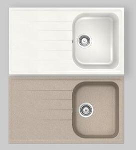Lavello Sintetico 1 Vasca Incasso "Lithos" Bianco Alpina 07 - 86 X 50 Cm