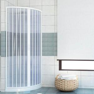 Box doccia semicircolare in PVC h185 cm con apertura centrale a soffietto - 80 cm