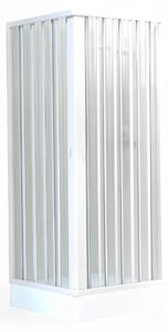 Box doccia bianco 2 lati a due ante con apertura angolare in PVC autoestinguente - 70/80x70/80 cm - H. 185
