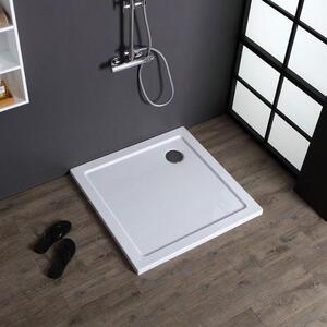 Piatto doccia in resina quadrato 80x80 senza piletta bordo basso slim 3 cm ultra resistente design moderno