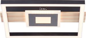 BRILLANTE plafoniera LED nero marrone Baldo | bianco caldo | 24 W 2600 lumen 3000 Kelvin | 30x28cm | accenti in legno