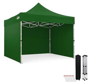 Gazebo rapido 3x3 - struttura a pantografo in acciaio +3 pareti laterali