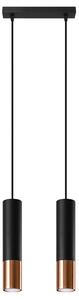 Lampada a sospensione LOOPEZ 2 nero/rame 2xGU10 10W acciaio 90x6x30cm Sollux Lighting