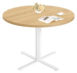 Tavolo da pranzo rotondo VASAGLE, tavolo da sala da pranzo, piccolo tavolo da cucina per 4 persone, stile rustico, superficie resistente all'acqua, 80 cm p, 74,8 cm h, per sala da pranzo