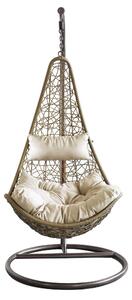 Dondolo sospeso a goccia da giardino in acciaio e poliestere Drop - Beige