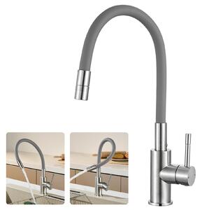 Rubinetto da cucina flessibile con 2 getti e rotazione a 360°