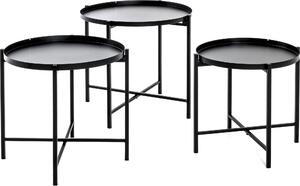 Set di 3 tavolini HAKU - Metallo, L/A/P: 39/43/48 x 37/40/43 x 39/43/48 cm