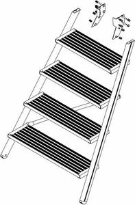 MUNK Scaletta con pedane incl. kit di montaggio 5 gradini