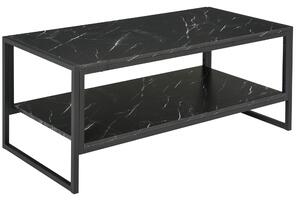 HOMCOM Tavolino in stile moderno con 2 ripiani, 106 x 50 x 47 cm, nero
