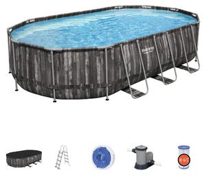 Piscina Ovale effetto legno Power Steel 610x366x122 Bestway 5611R