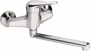 Miscelatore monocomando per lavello a parete CORNAT Punto con bocca girevole, cromo, P6