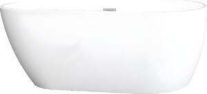Vasca da bagno freestanding asimmetrica 160 x 80 x 59 cm, acrilico bianco, 240 L, LEPINE