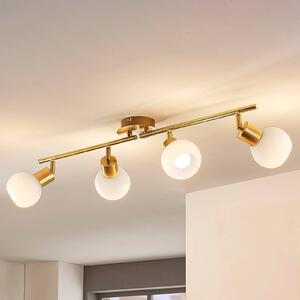 Lampada da soffitto Lindby Elaina, 70 cm, 4 luci, ottone, vetro, E14
