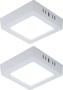 Set di 2 lampade da soffitto a LED, pannello montato a superficie, bianco freddo, L 12 cm