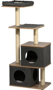 Tiragraffi per gatti Dobar con cuccia "Hannah", ca. 58x38x133 cm