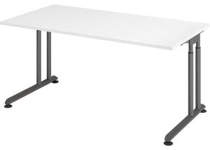 HAMMERBACHER ZS16 höhenverstellbarer Schreibtisch weiß rechteckig